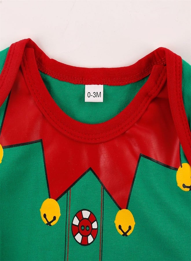 RETSUGO My First Christmas Baby Boy Outfit Christmas Elf Romper Outfits Cloth Thanksgiving Pants Set Long Sleeve Infants Xmas Clothing 3-6 Months/6729 - Image 2